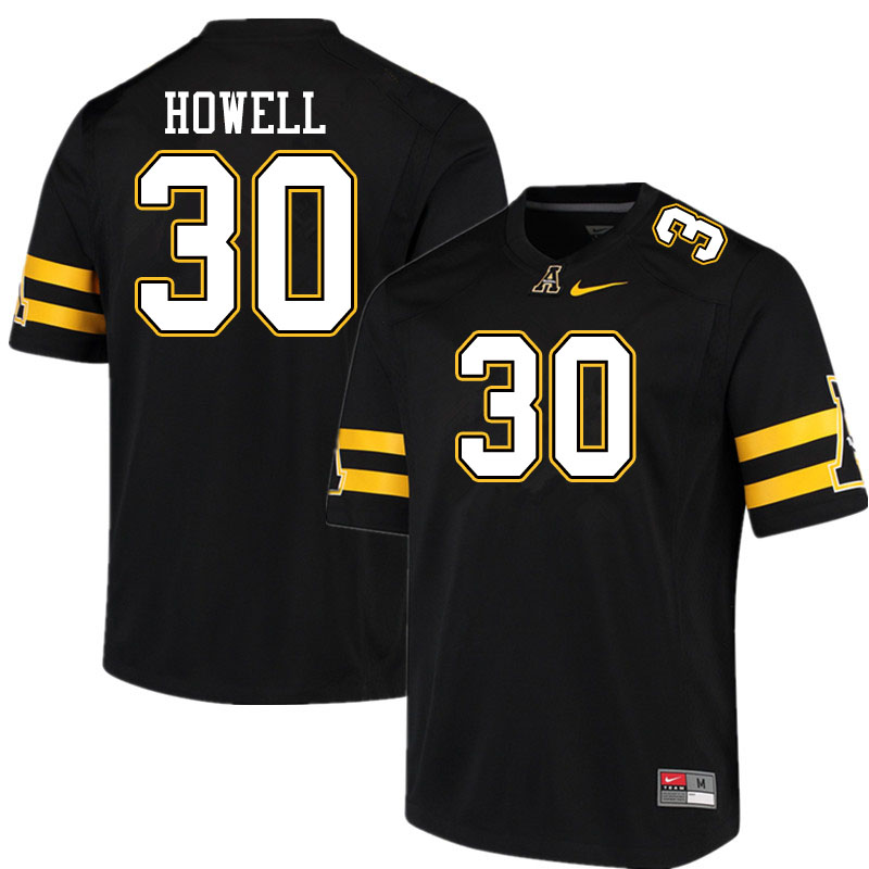 Men #30 Clayton Howell Appalachian State Mountaineers College Football Jerseys Sale-Black